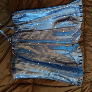 Sapphire blue jeweled corset